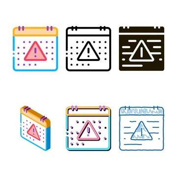 Last work month multistyle on calendar icon vector outline Stock Illustration