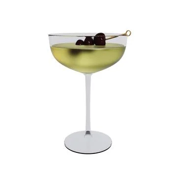 Last world cocktail with a cherry on a white background. 3d rendering Stock Illustration