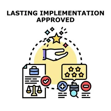 Lasting implementation approved for business strategy Stock Illustration