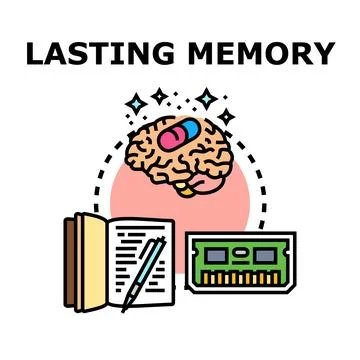 Lasting memory concept linking brainstorm, documentation, and digital storage Stock Illustration