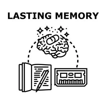 Lasting memory concept linking brainstorm, documentation, and digital storage Stock Illustration