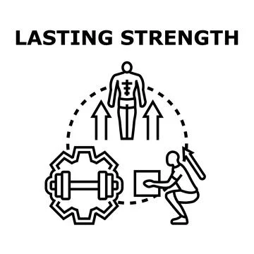 Lasting strength development concept with exercise and progress Иллюстрация