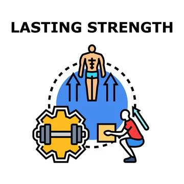 Lasting strength development concept with exercise and progress Stock Illustration