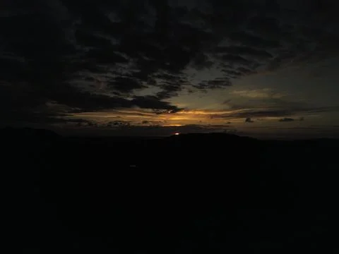 Lasts sunrays in the night sky Stock Photos