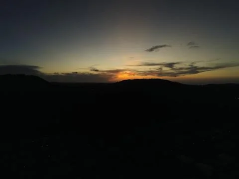 Lasts sunrays in the night sky Stock Photos
