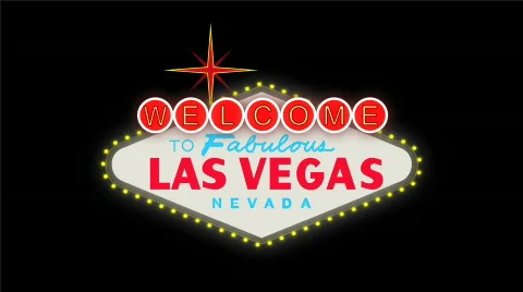 LasVegas sign at night Vídeo Stock