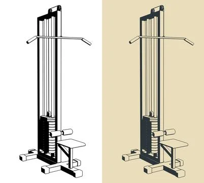 Lat pulldown exercise machine Ilustración de archivo