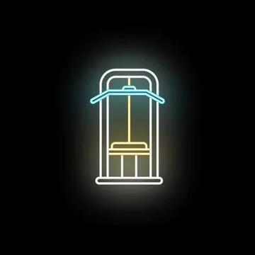 Lat pulldown exercise machine neon gym icon イラスト素材