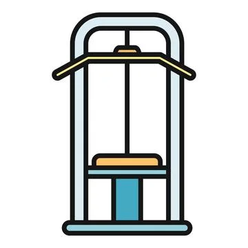Lat pulldown exercise machine training equipment icon Stock Illustration