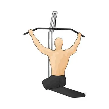 Lat pulldown illustration 库存插图