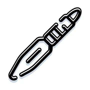 Latch needle textile knitting machine component イラスト素材