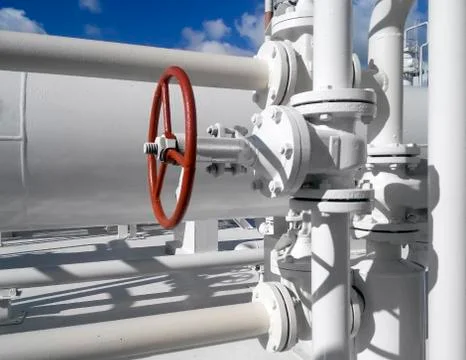 Latch on the pipeline Stock-Fotos