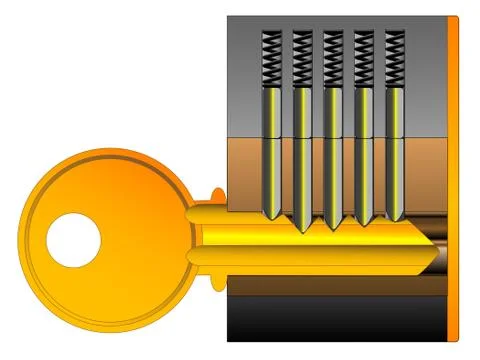 Latchkey and lock Stock Illustration