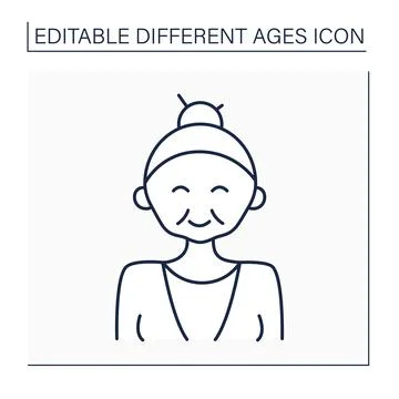 Late adulthood line icon Stock Illustration