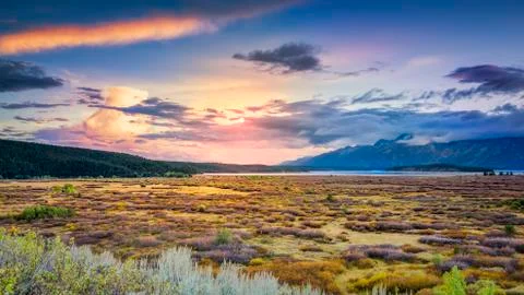 Late afternoon at Jackson Lake Stock Photos