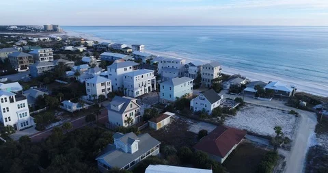 Late-Afternoon Overflight of Inlet Beach Florida Stock Footage