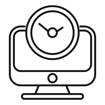 Late computer work icon outline vector. Asleep time 스톡 일러스트