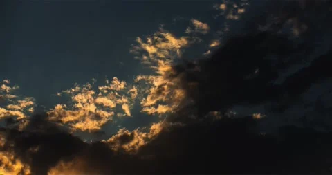 Late-day clouds paint a tapestry of textured light and shadow at magic hour. Stock Footage 334367887