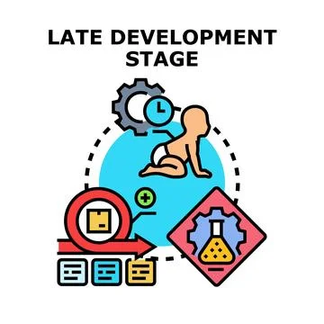 Late development stage concept for project evolution Stock Illustration