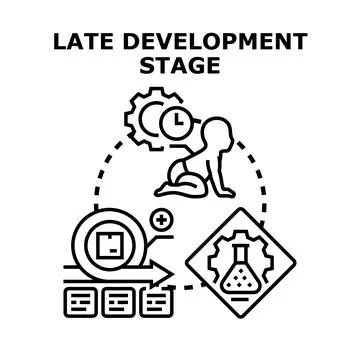 Late development stage concept for project evolution Stock Illustration