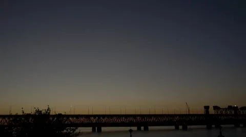 Late evening bridge Stock Footage 51070434