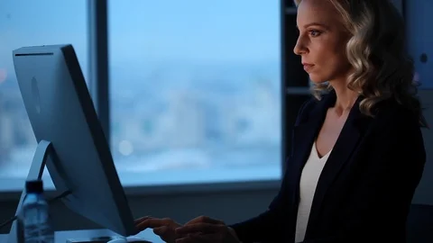 Late in the Evening in the Design Bureau Stock Footage 85806417
