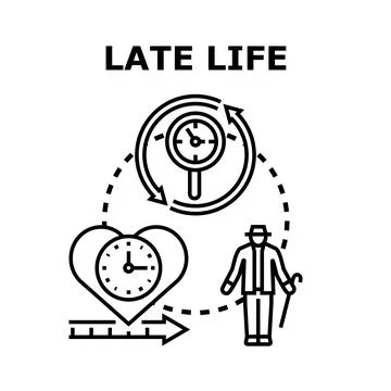 Late life aging process and duration concept Stock Illustration