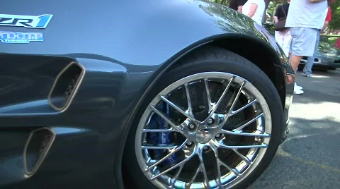 Late model Corvette with rear spoiler Stock Footage 851219