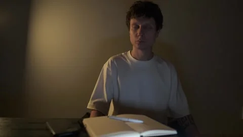 Late Night Digital Overload. Man Struggling with Phone Anxiety Before Sleep Stock-Footage 322625045