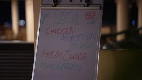 Late night dinner menu board Stock Footage 246984236