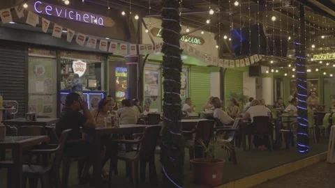 Late-night hours and fast-food restaurants in Panama Stock-Footage 343745217