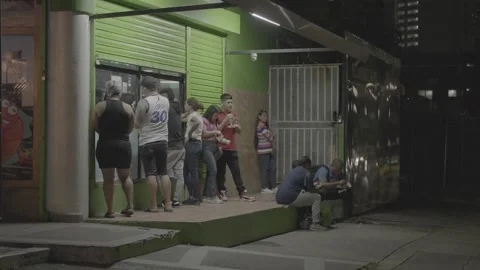 Late-night hours and fast-food restaurants in Panama Stock Footage 343745218