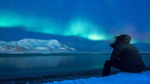 Late night light show Stock Footage 87490752