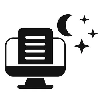 Late online work icon simple vector. Home desk light イラスト素材