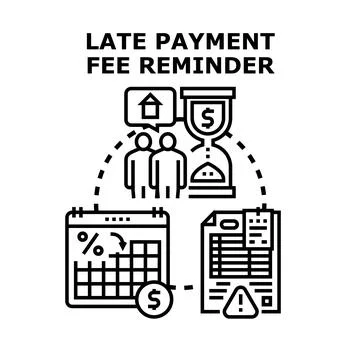 Late payment fee reminder concept vector illustration Stock Illustration