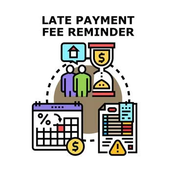Late payment fee reminder concept vector illustration Stock Illustration
