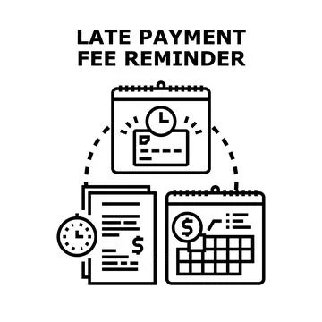 Late payment fee reminder concept illustration Stock Illustration