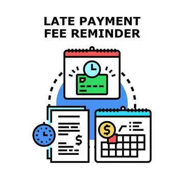 Late payment fee reminder concept illustration Stock Illustration