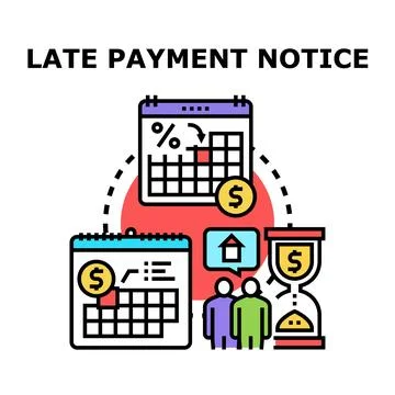 Late payment notice causing financial problems Stock Illustration