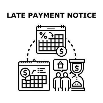 Late payment notice causing financial problems Stock Illustration