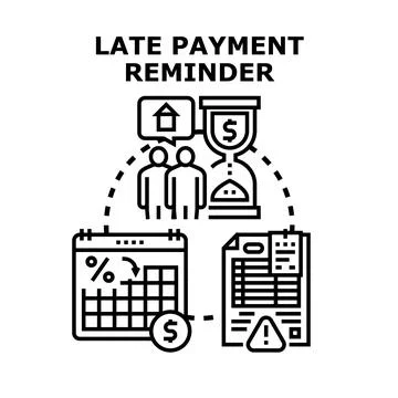 Late payment reminder concept vector illustration Stock Illustration