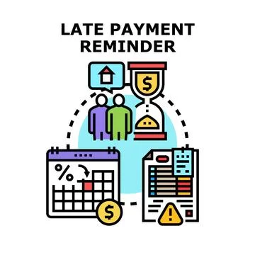 Late payment reminder concept vector illustration Stock Illustration