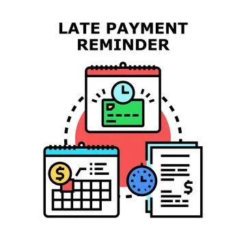 Late payment reminder for timely financial management Stock Illustration