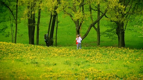 In late spring, children playing Video stock 6720042