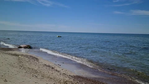 Late spring view of the Baltic Sea in Lithuania Stock Footage 155409193