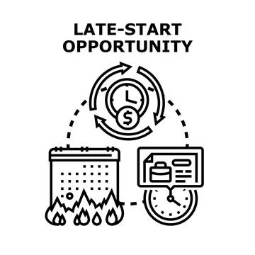 Late start opportunity concept vector illustration Stock Illustration