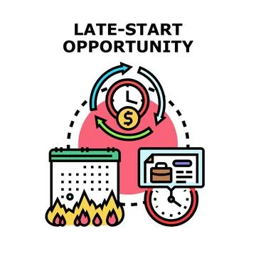 Late start opportunity concept vector illustration Stock Illustration