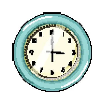 Late wall clock pixel art vector illustration Illustrazione stock