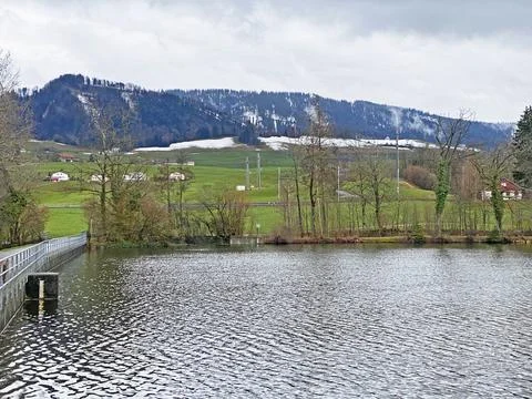Late winter and early spring on the Sternenweiher pond or Sternensee lake Stock Photos