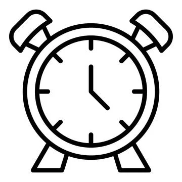 Late work alarm clock icon, outline style Illustrazione stock